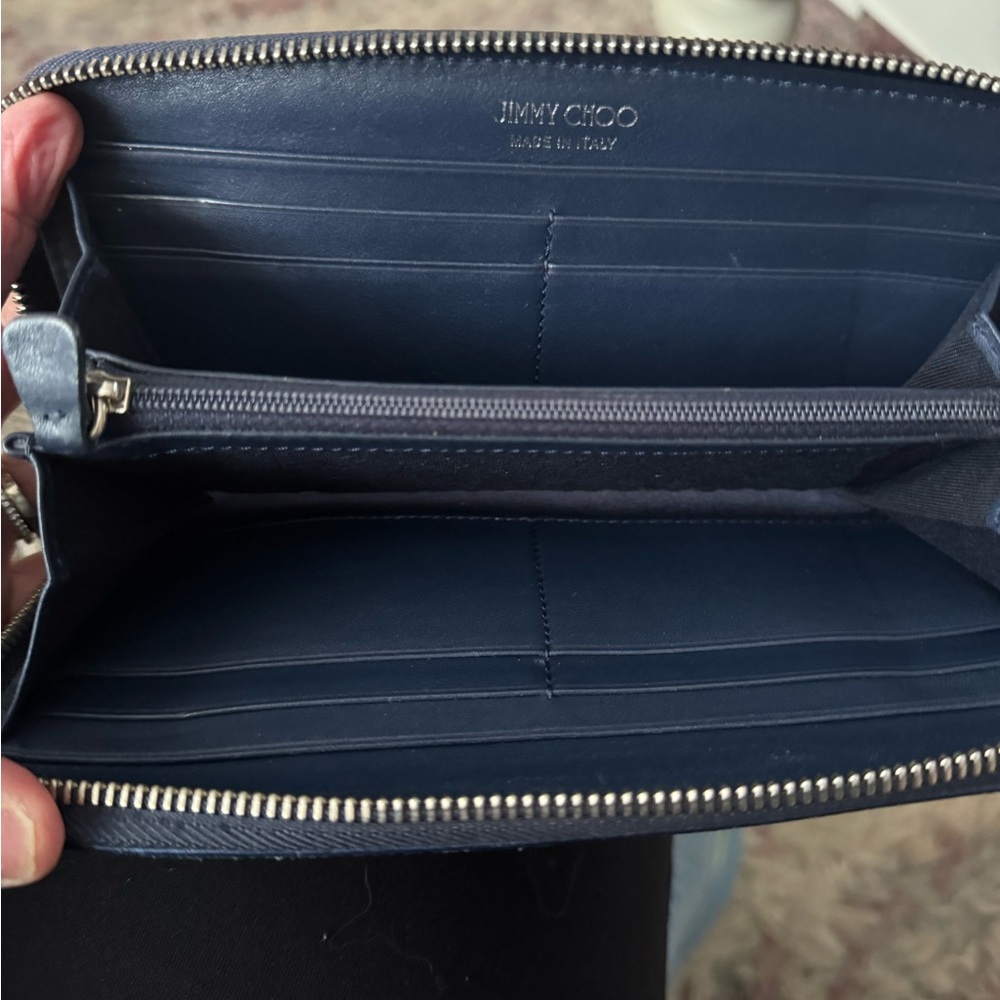 Jimmy Choo Navy Blue and Silver Star Wallet - Picture 9 of 11